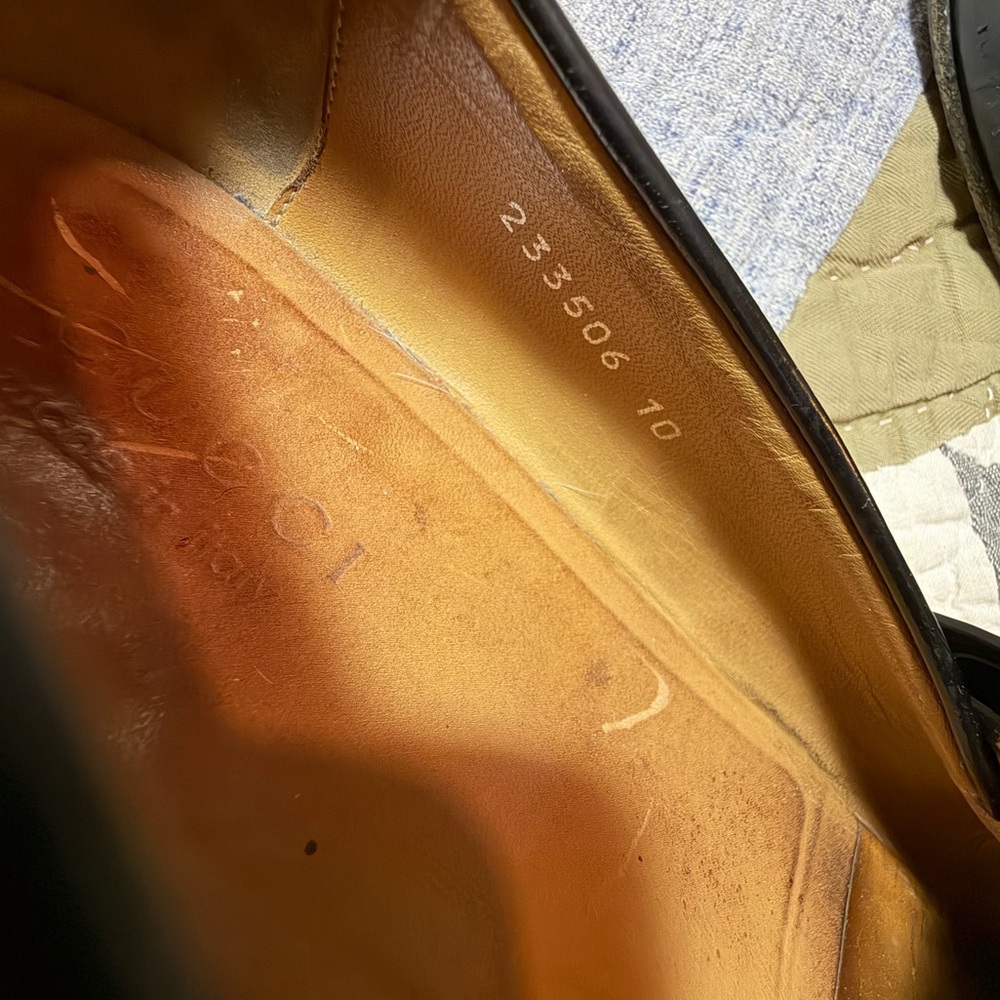 Gucci Interlocking G Black Leather Slip On Loafers:Size 10 - Picture 9 of 14